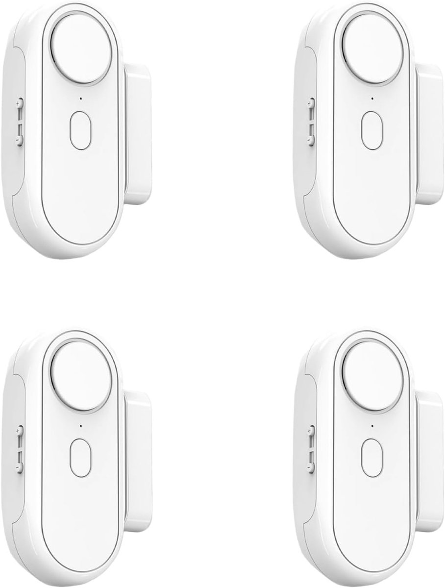 Deurraam Alarm - Beveiliging Sensor - Huis Beveiligen - 120dB Sirene - 4 Stuks - Wit