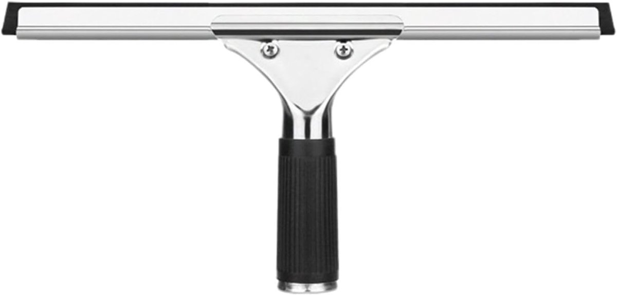 Glaswisser - Raamtrekker - Streeploos Reinigen - Antislip Handvat - 30 cm - Zilver Zwart
