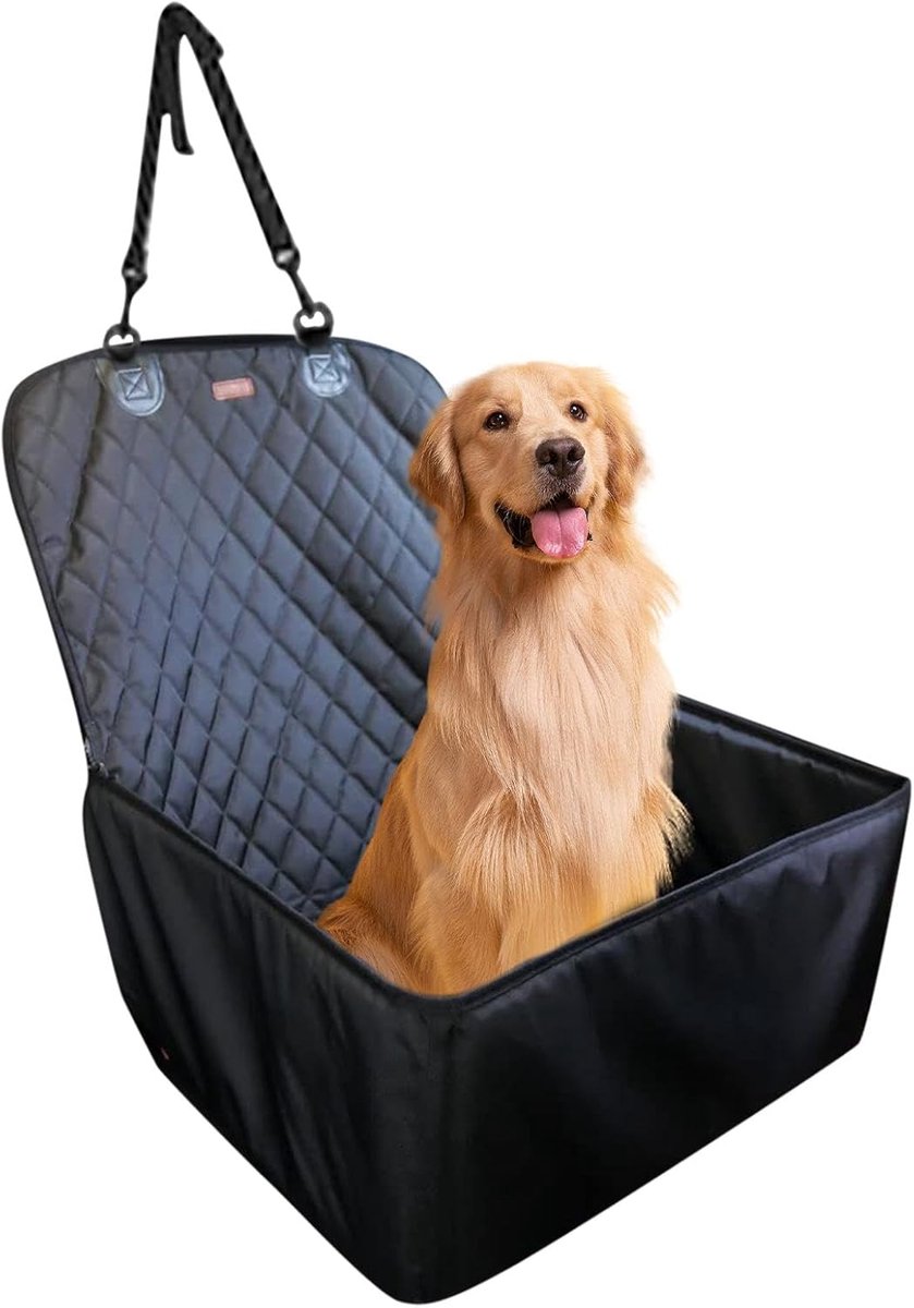 Autostoel voor honden - Transportbox huisdier - Veilig reizen - Waterdicht materiaal - 58 x 45 cm - Zwart