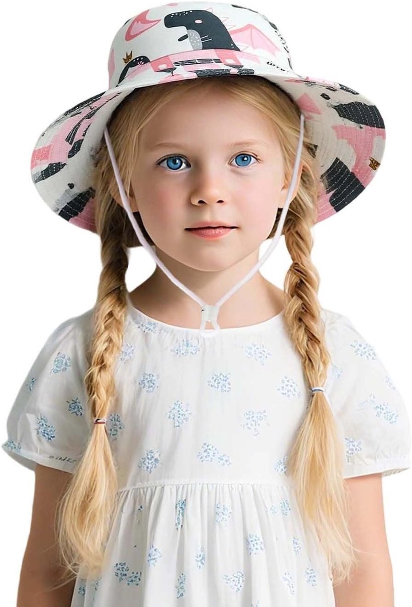 Zonnehoed Kinderen - Vissershoed Zomer - Bescherming Tegen Zon - Licht Ademend Design - 1-8 Jaar - Bedrukt