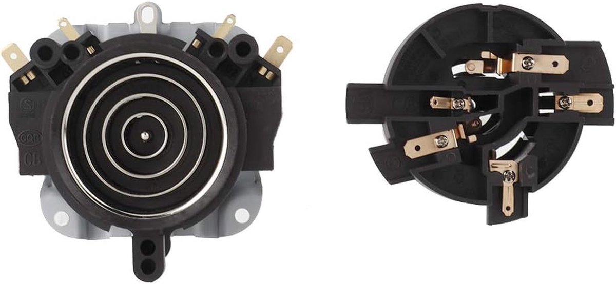 Waterkoker Thermostaatschakelaar - Temperatuurregelaar Basiskoppeling - Waterkoker Reparatie - Vlamvertragend ABS Materiaal - 2-delige Set - Zwart