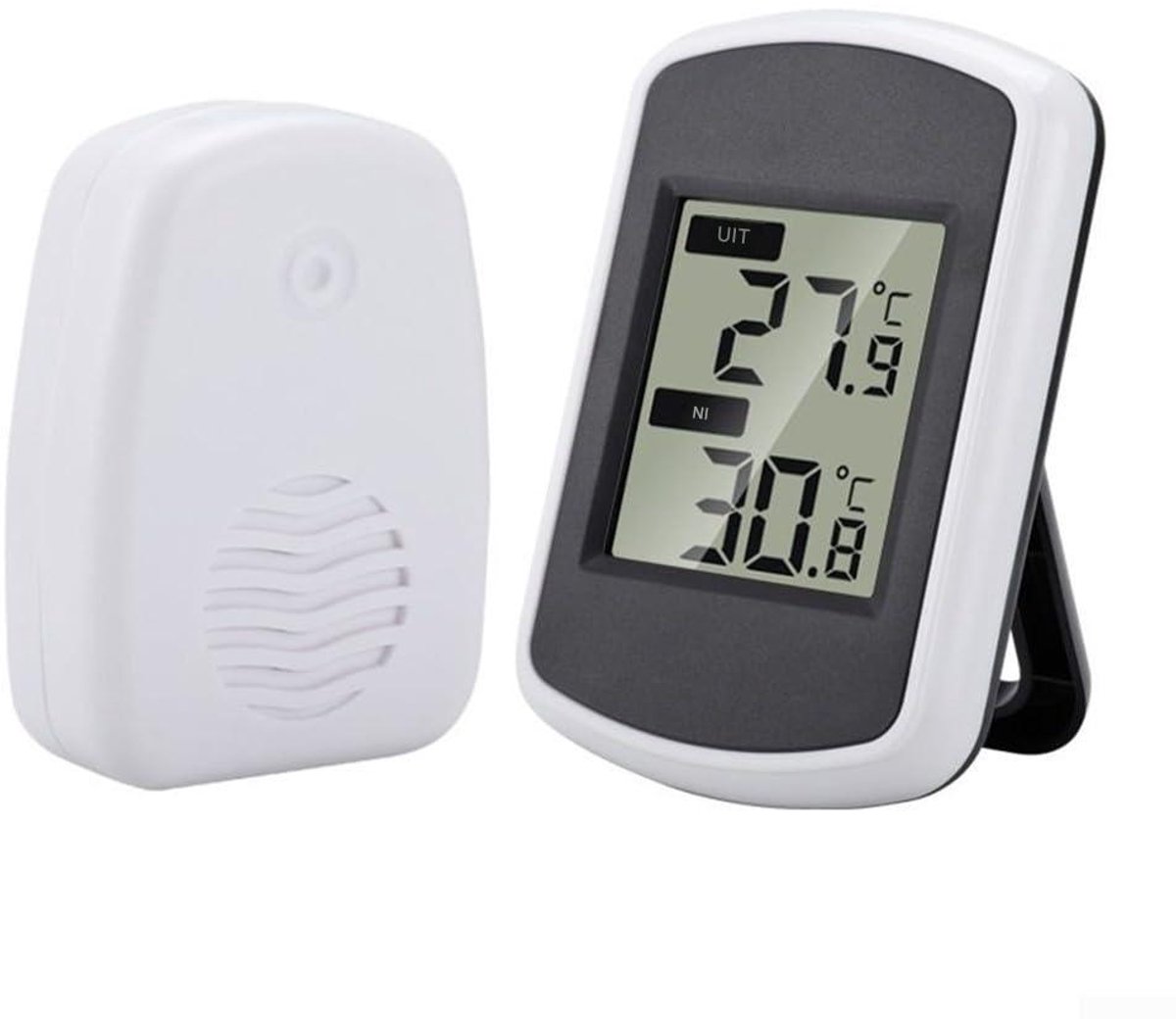 carmdering - Digitale Weerstation - Draadloze Temperatuurmeter - Binnen Buiten Thermometer - Nauwkeurige Klimaatmonitoring - 120 Voet Bereik - Duurzaam Plastic - Energiezuinig Design - Ideaal Voor Thuis En Kantoor - 3 Delen