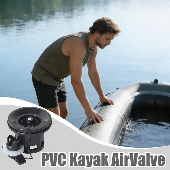 Opblaasbare Boot Ventiel - Luchtplug Kajak - Watersport Accessoire - Lekvrij Ontwerp - 8 Gaten - Zwart — afbeelding 3