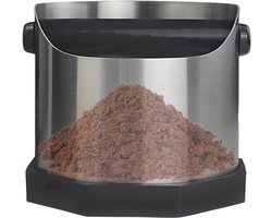 Koffieklopbox - Koffiecontainer Theemachine - Espresso Bereiding - Geluidsreducerend Comfort - 750 ml Capaciteit - Zilverkleurig