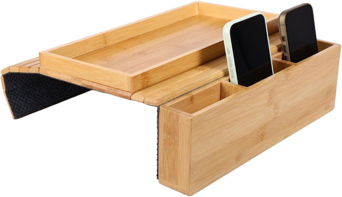 Bank Arm Tray - Fauteuil Tafel - Ontspannen Zonder Rommel - Opvouwbare Organizer - 35.4 x 17 cm - Bruin