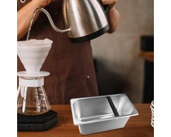 Koffie Klopbak - RVS Bak - Koffiedik Verzamelen - Grote Capaciteit - XL 10 Liter - Zilver