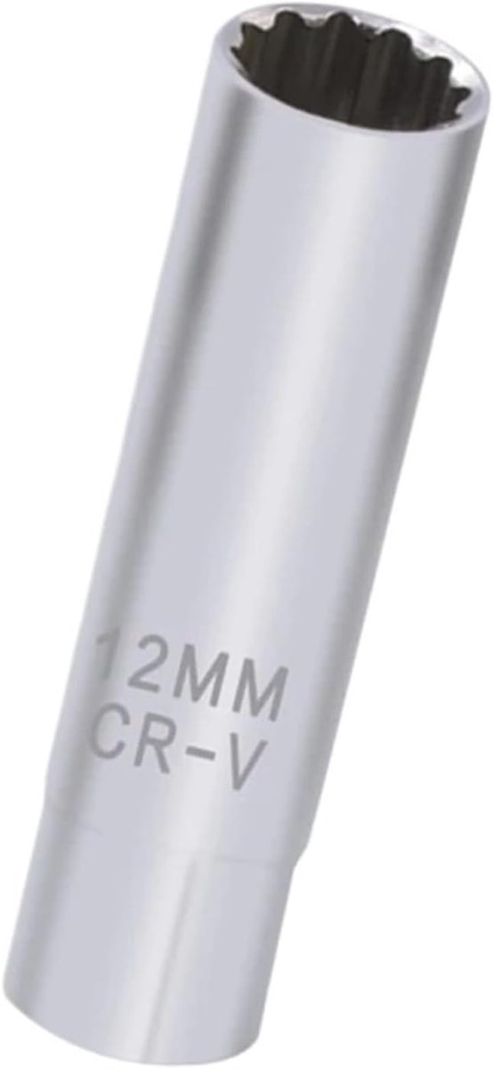 Bougiesleutel 3/8" - Magnetisch Gereedschap - Auto Reparatie - Dunne Wand Ontwerp - 12mm - Zilver