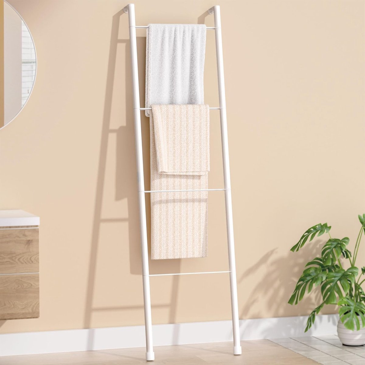 Staande handdoekhouder - Handdoekladder Dekenkraan - Badkamer Organisatie - 4 Metalen Stav