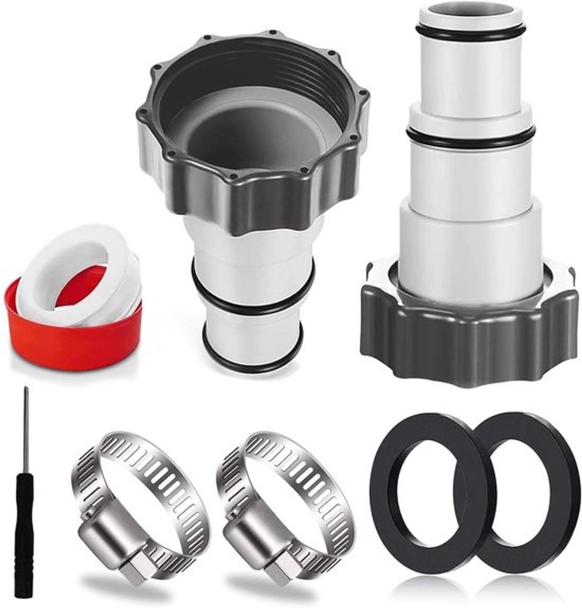 2 Reserve Adapters voor Zwembad: 1.25" to 1.5" Adapter - Allecto Plus