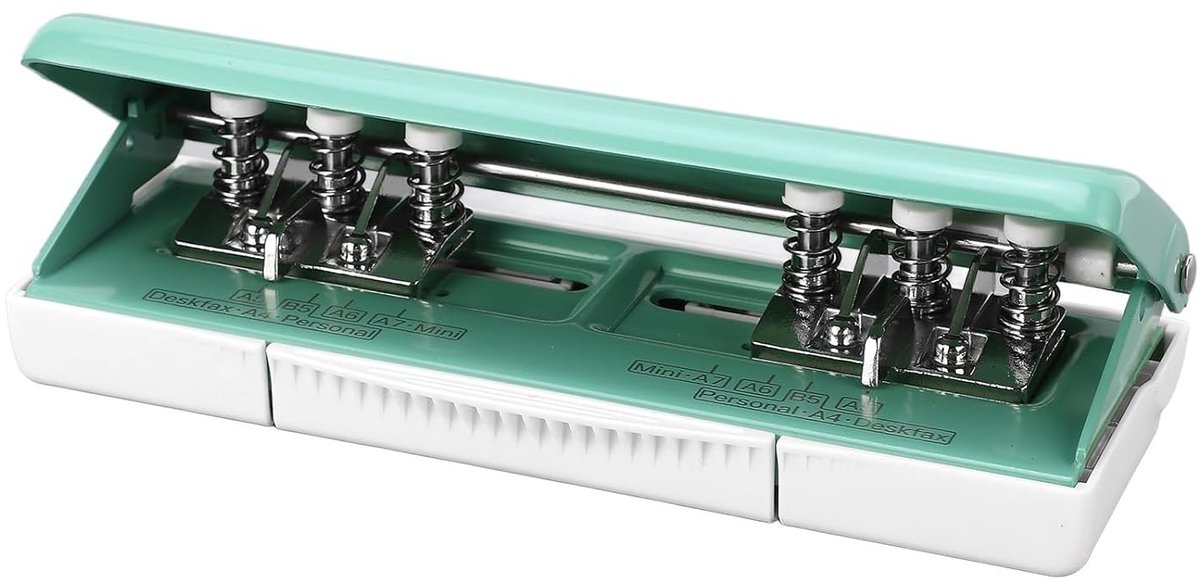 Verstelbare 6-Hole Paper Punch voor Planners en Mappen, Geschikt voor A4 A5 B5 A6 A7, Capaciteit tot 10 Bladen, Ideaal voor Organiseren en Creatief Gebruik