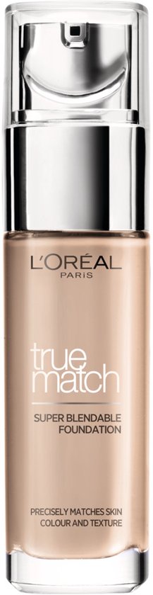 L'Oréal Paris True Match Super Blendable Foundation fles, lichte huidskleur.