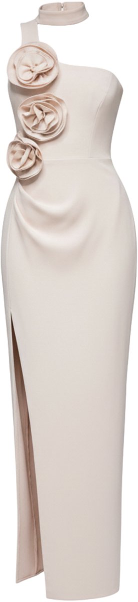 LARICA Jurk - Mouwloos - Rits - Gebloemd Naakt XL
