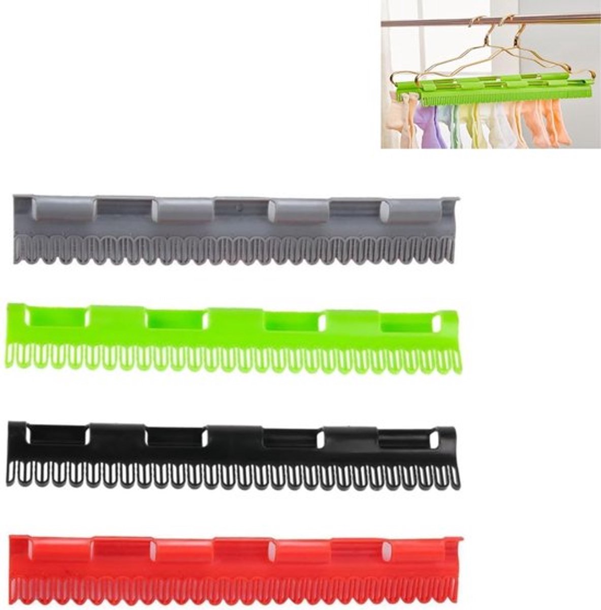 Dailygoody - Sokkenclips - Multifunctioneel sokkenwasrek - 4 stuks kunststof