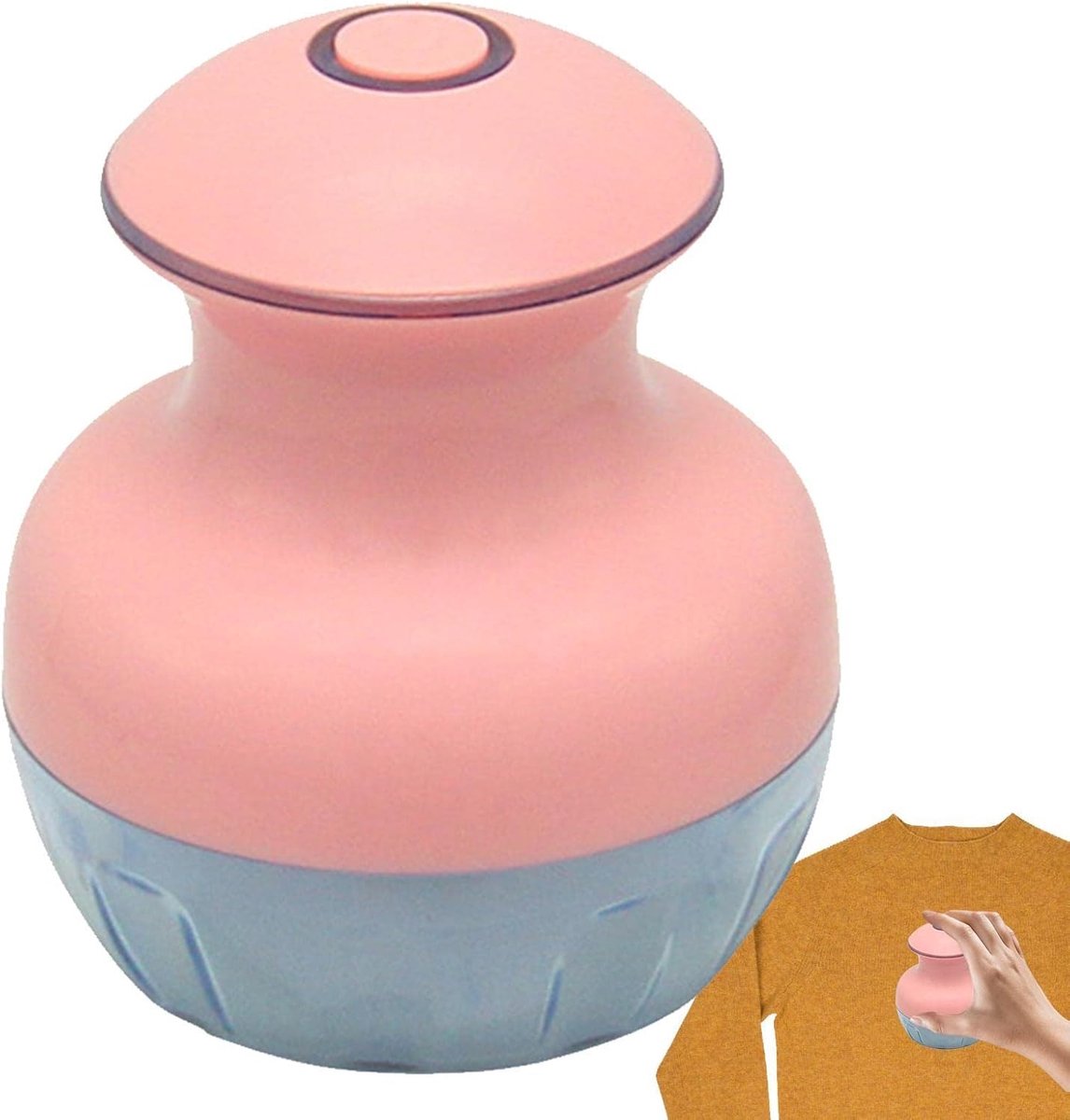 Trui Scheerapparaat - Stoffen Scheerapparaat - Kleding Opfrissen - Roestvrij Stalen Mesjes - 9.5 x 9.5 x 8 cm - Roze