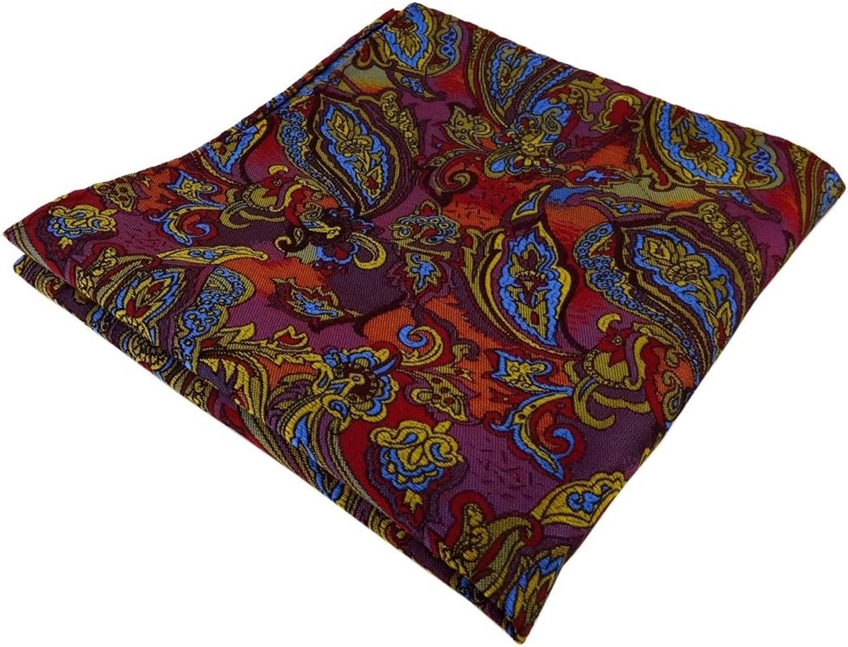 Zakdoek Heren - Accessoire Stijlvol - Outfit Completeren - Paisley Patroon - 30x30 cm - Multicolor