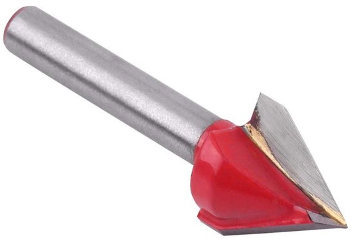VT Goods - V-groeffrees - Houtbewerking - 6mm Schacht - Snijgereedschap - Precisie