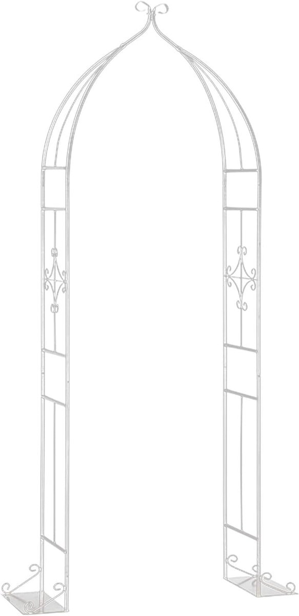 Metalen Boog - Tuin Prieel - Decoratie Tuin - Gratis Combinatie - 205 cm Hoog - Wit