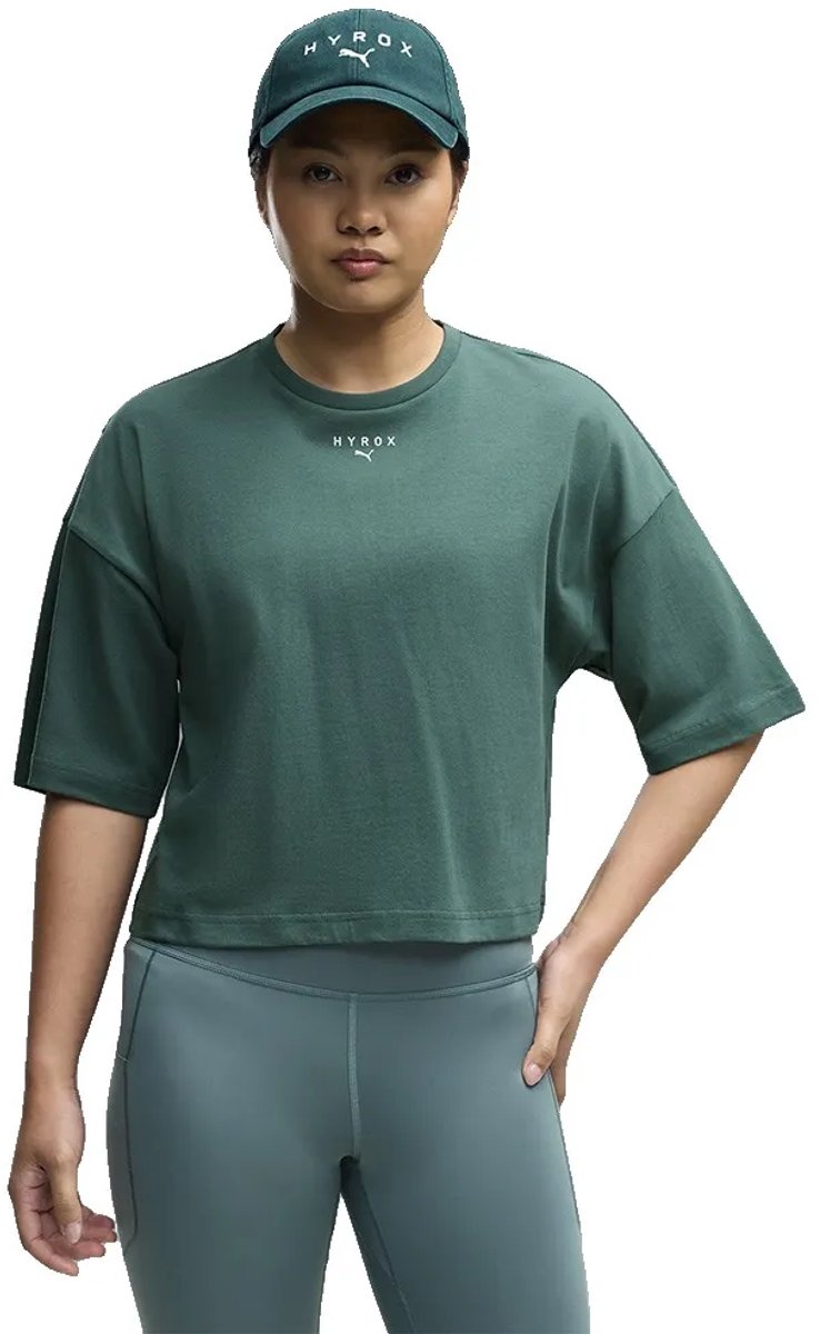 Puma X Hyrox Cropped Lifestyle T-shirt Met Korte Mouwen Vrouw Herb Garden