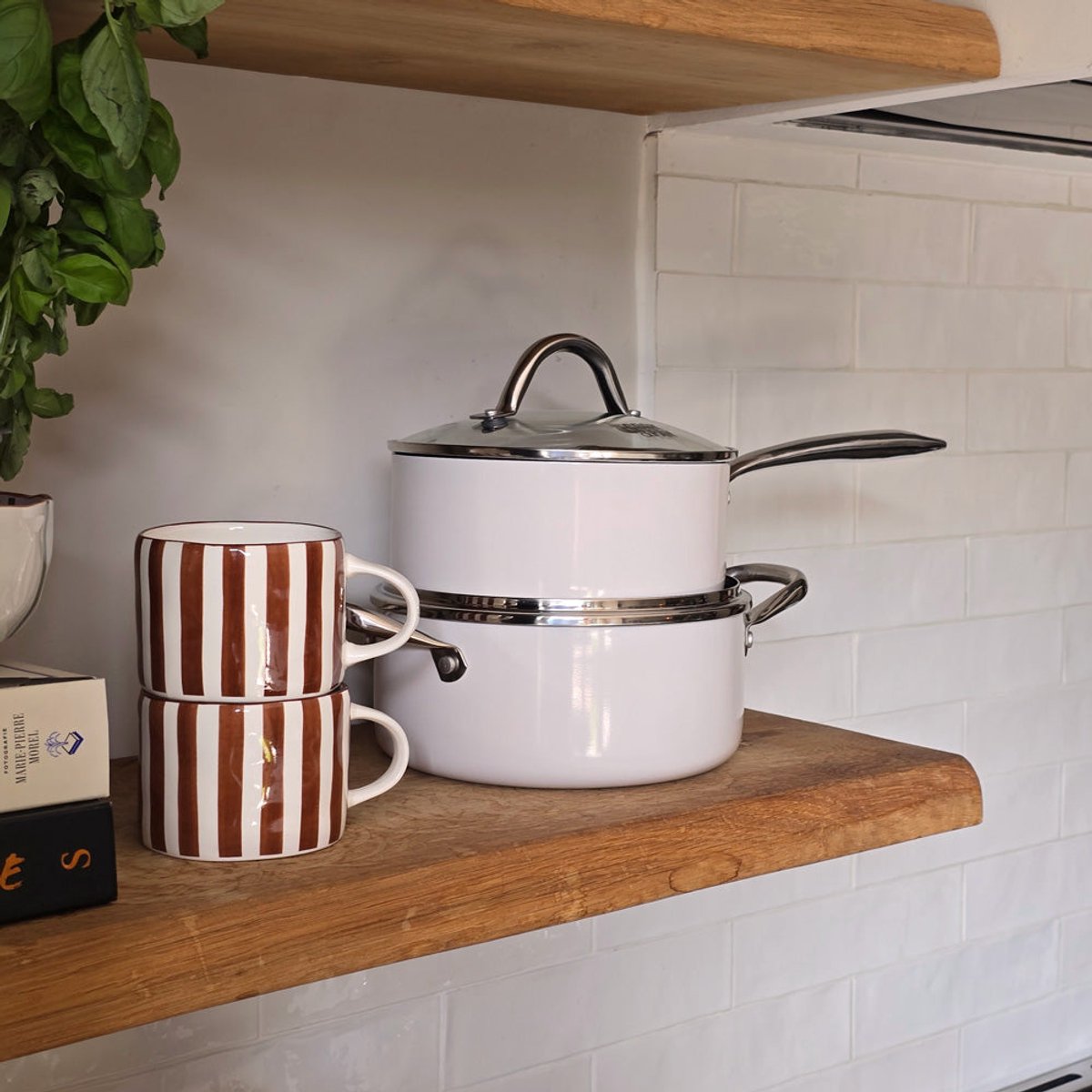 Cook & Pan Honey 9-Delige Pannenset Crème - PFAS vrij - Geschikt voor Inductie - Pannen Set met 7 jaar Garantie - Krasbestendige Anti Aanbaklaag - Vaatwasserbestendig - Koekenpan, Wokpan, Steelpan, Hapjespan, Kookpot - Beige – foto 7