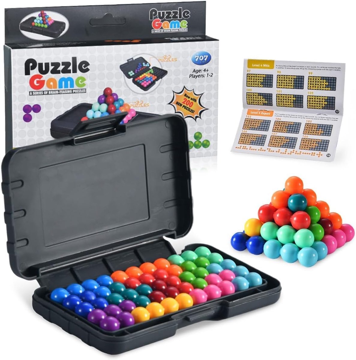 Logica Puzzelspel - Denkspel IQ - Mentale Uitdaging - 200 Uitdagingen - 14.5 x 10.5 cm - Willekeurige Kleuren