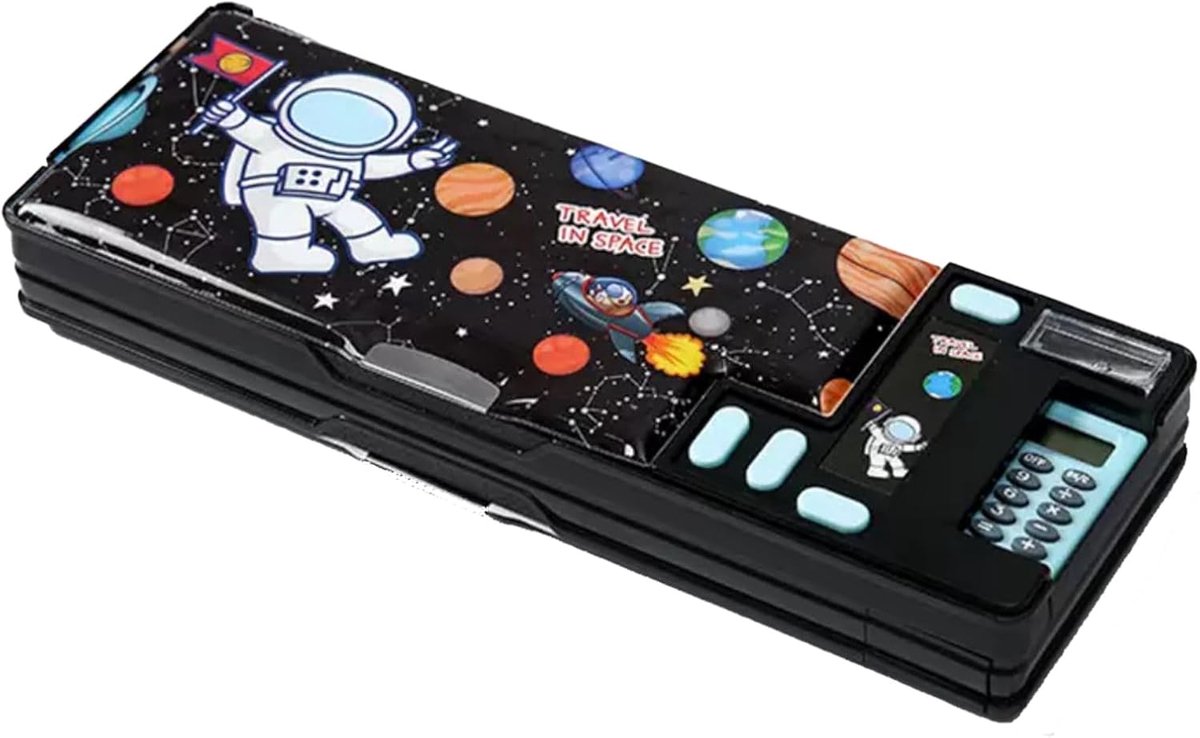 Potloden etui - Opbergdoos pennen - Schoolbenodigdheden organiseren - Multifunctioneel ontwerp - 26 x 9.5 x 3.5 cm - Zwart