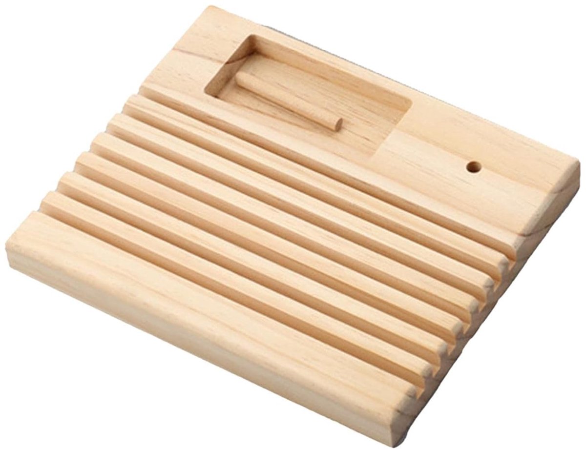 Liniaalhouder Hout - Quilt Liniaal - Naaiwerk Organiseren - Meerdere Sleuven - 18 x 15 cm - Natuurlijk Hout