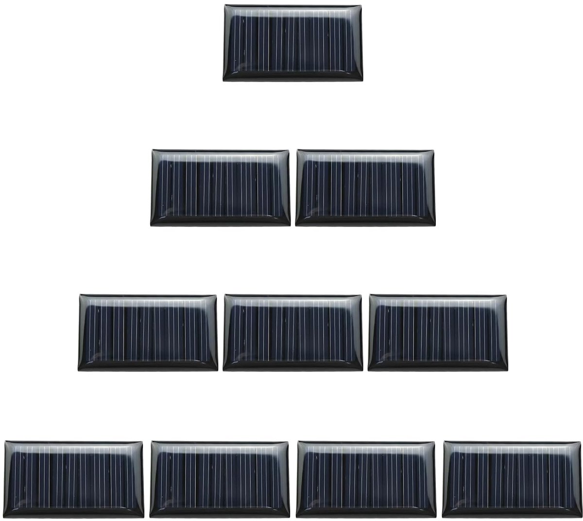 Kleine Zonnepanelen - Mini Zonnecellen - Doe-het-zelf Projecten - Epoxyhars Inkapseling - 10 Stuks 5V - Zwart