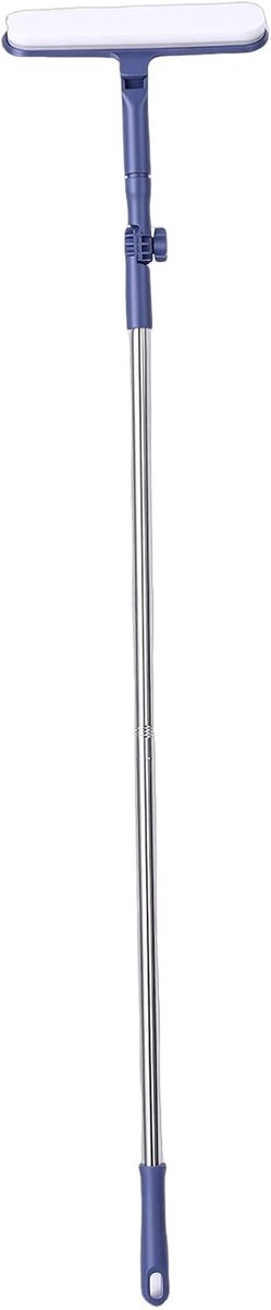 Dubbelzijdige Raamreiniger - Glasbewassing Tool - Streeploos Ramen - 180 Graden Draaibaar - 120 cm Lengte - Blauw