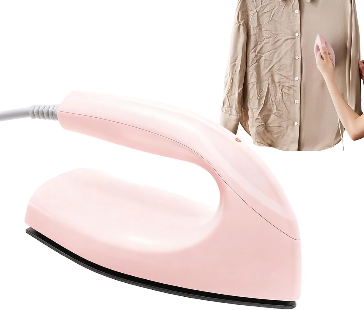 Mini Stoomstrijkijzer - Handheld Stomer - Kleding Opfrissen - Keramisch Gecoate Plaat - Compact Formaat - Wit