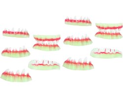 Nep Gebit Halloween - Nep Tanden Prop - Cosplay Prom Decoratie - Glow in the Dark - 10 Stuks - Wit