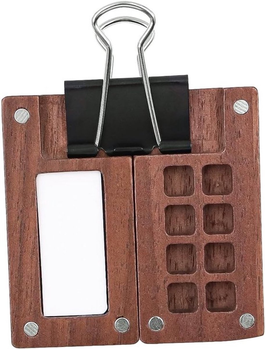 8 rasters schetsboek - houten minipalet - magnetische reisverfpaletdoos - aquarel acrylverf verfbesparing - deksel mengbak - geschikt voor - kleur model
