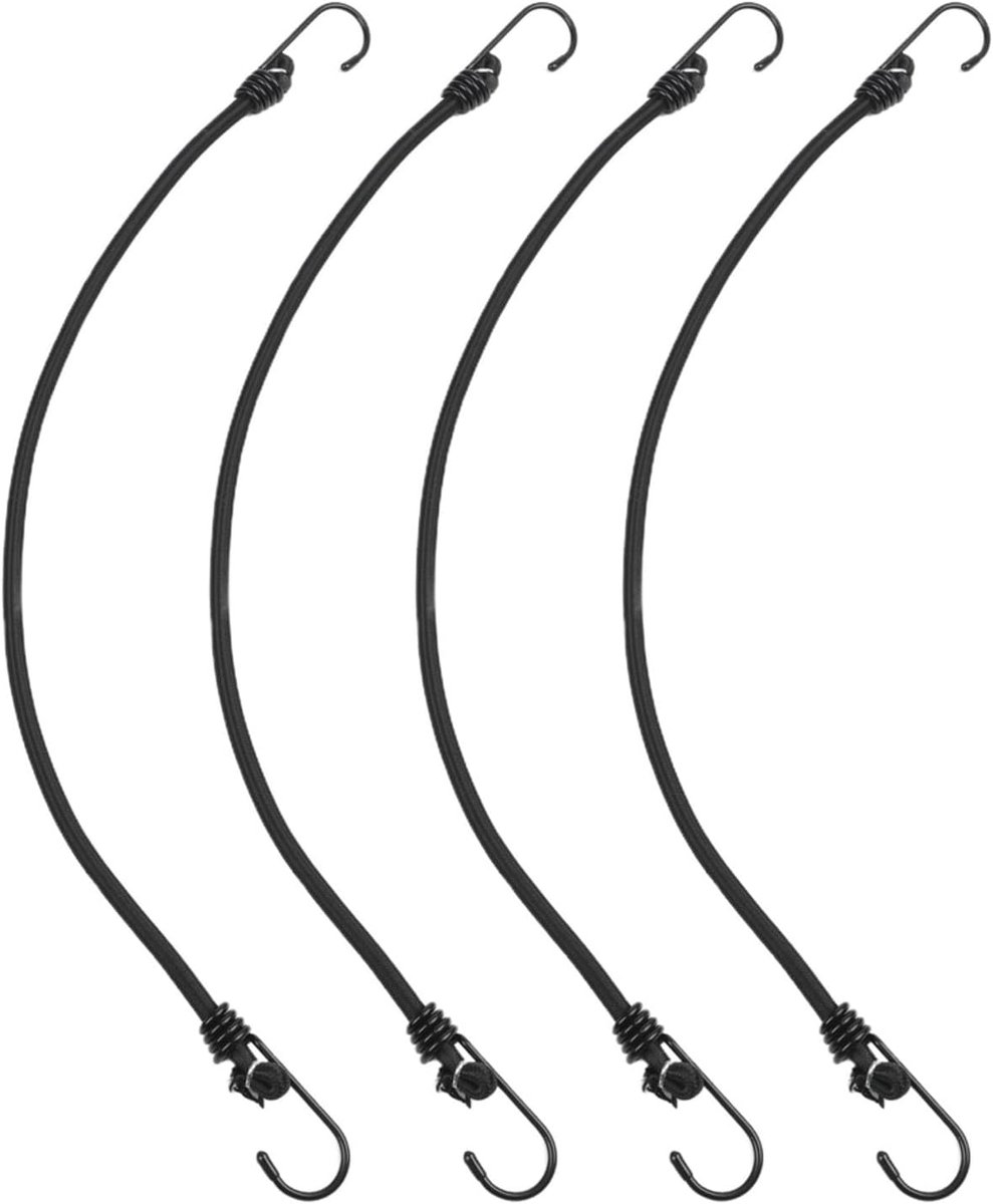 Elastische Koorden - Spanbanden Set - Lading Zekeren - Beschermende Haken - 120 cm 10 Stuks - Zwart