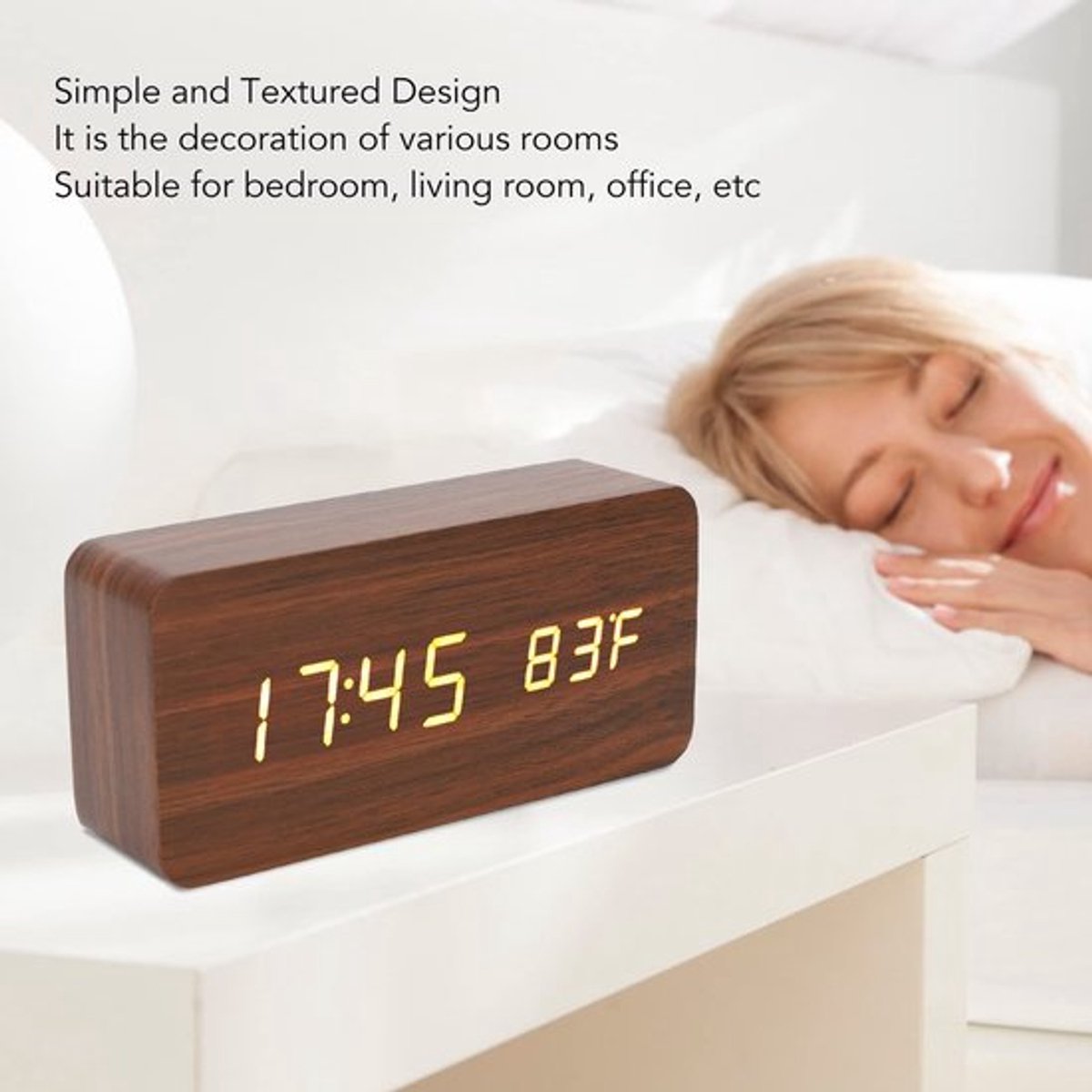 SPHProducts - Bureau Elektronische Wekker - LED Hout Digitale Klok