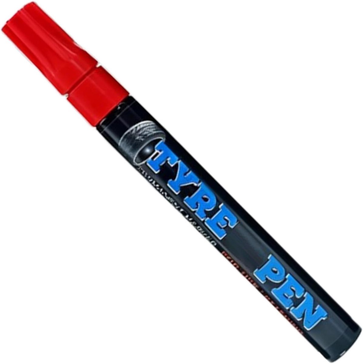 Kleurstift voor banden - Tekenpen rubber - Voertuig personaliseren - Sneldrogende inkt - 14 x 2 cm - Rood