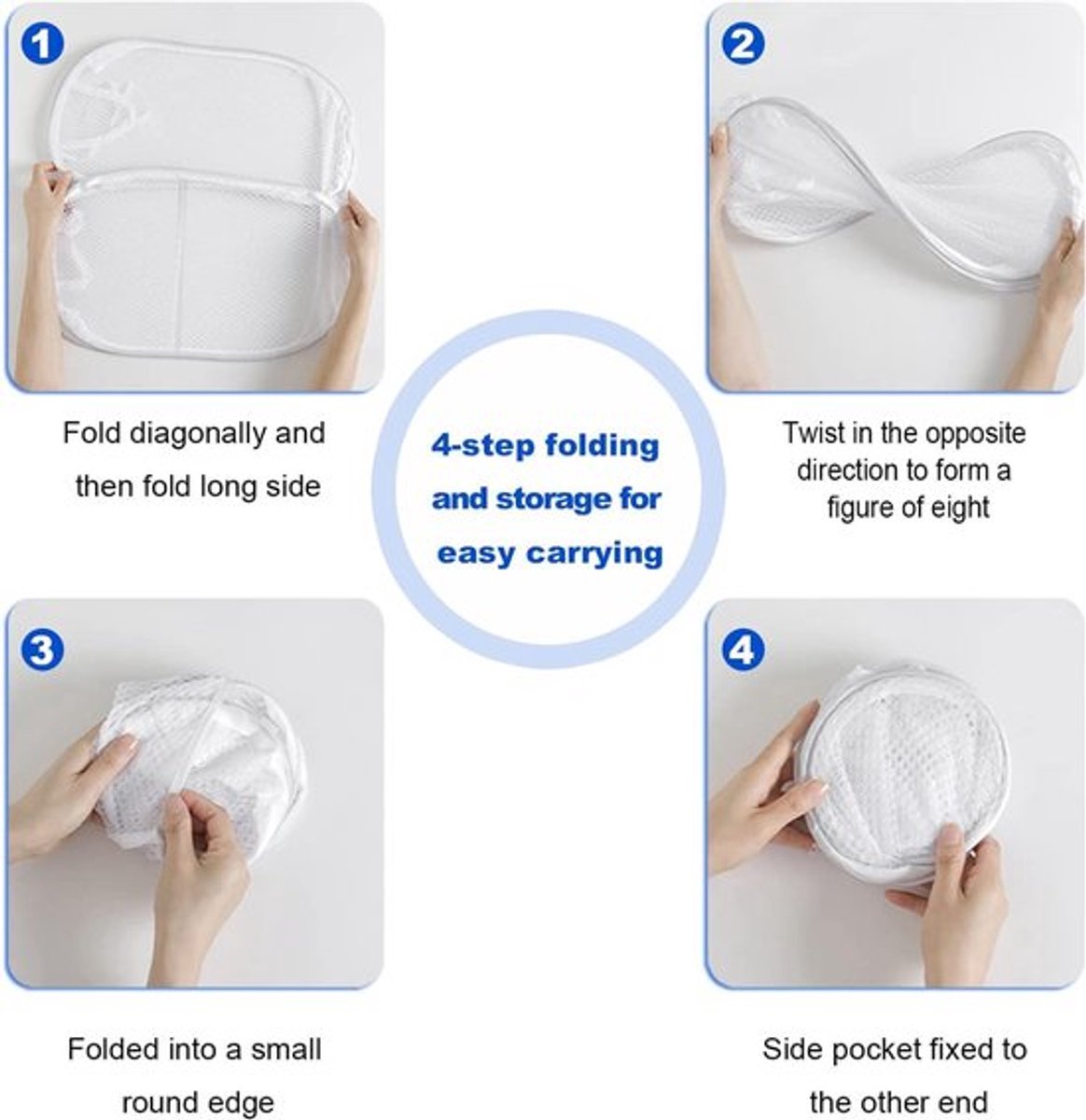 Pop-up wasmand set van 3 met handgrepen van Inovra Plus