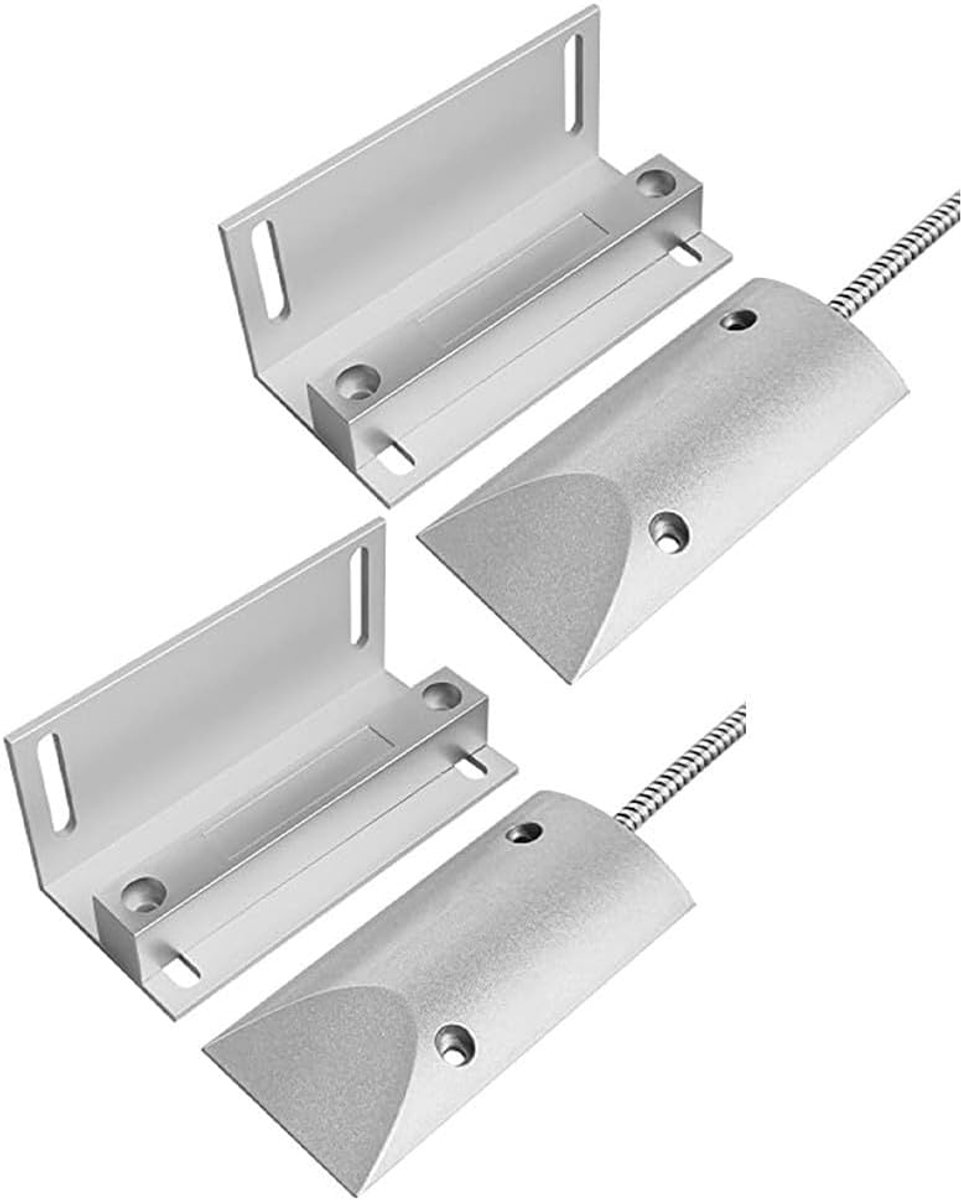 Bedrade Veiligheidssensoren - Garagedeur Schakelaar - Thuis Beveiliging - Zinklegering Constructie - 2 Stuks - Zilver