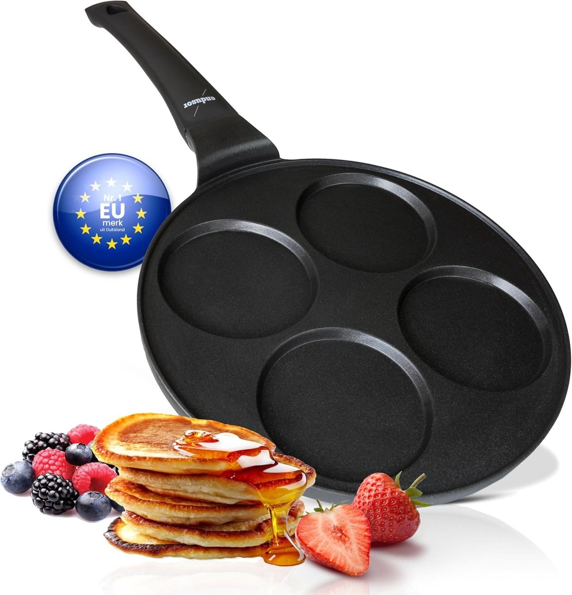 Pannenkoekenpan - Keramisch - Antikleef PowerShield-coating - Voor inductie en gas - Voor de hele familie