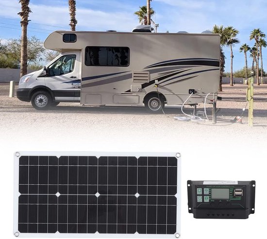 Allecto - Zonnepaneelkit - 250W Draagbaar - Waterdicht - Starterkit voor Camper en Boot - Inclusief Laadregelaar - Efficiënte Energieoplossing van Merkloos — afbeelding 3