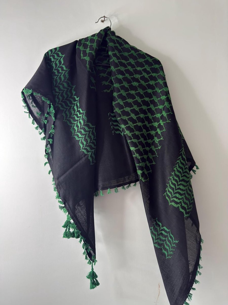 Keffiyeh Sjaal - Kufiya Hoofddoek - Culturele Expressie - Lichtgewicht Katoen - Niet Gespecificeerd - Zwart Groen