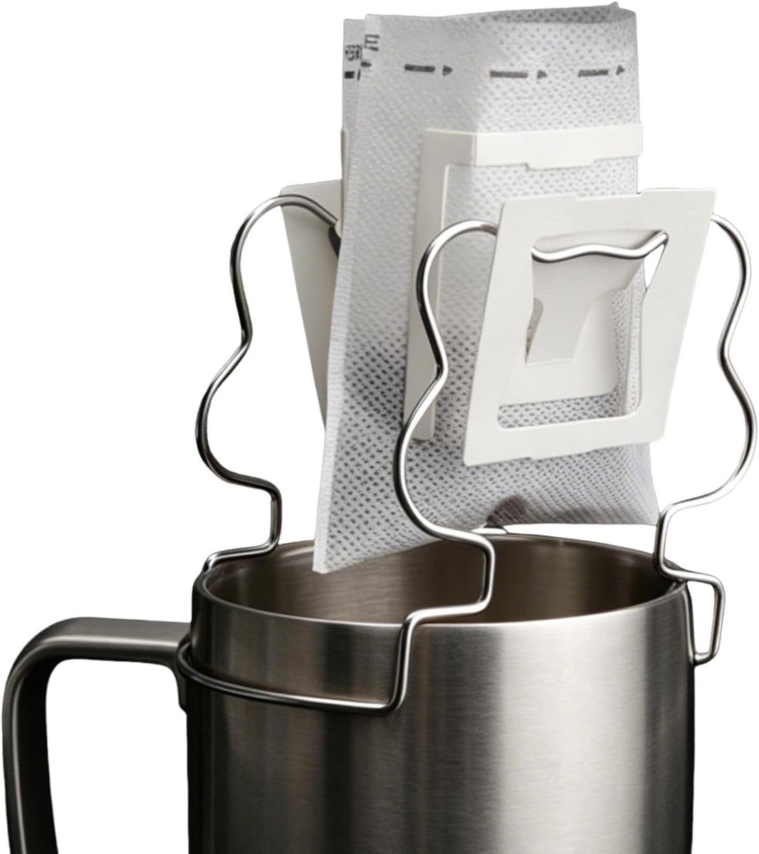 Koffie Drip Houder - Roestvrij Staal - Koffie Zetten - Minimalistisch Ontwerp - 97x6x8 cm - Zilverkleurig