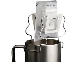 Koffie Drip Houder - Roestvrij Staal - Koffie Zetten - Minimalistisch Ontwerp - 97x6x8 cm - Zilverkleurig