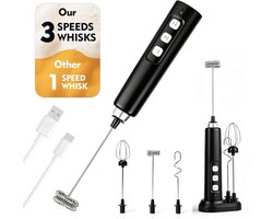 Elektrische Melkopschuimer - Roestvrijstaal - USB-C Oplaadbaar - Draagbaar - Voor Koffieliefhebbers