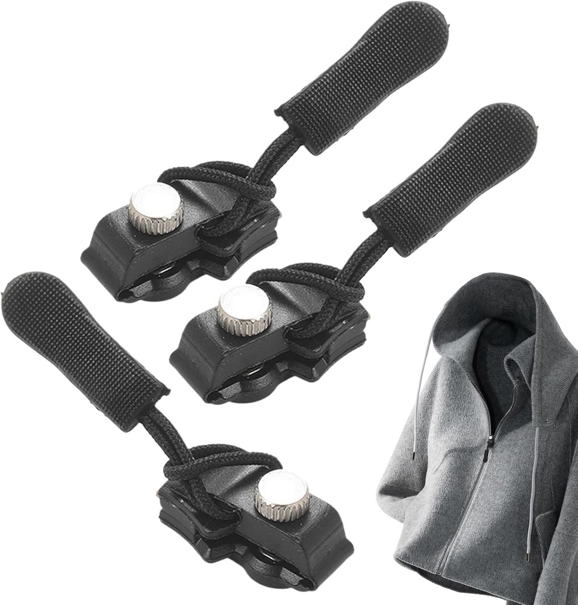 Universele Rits Reparatie Set - Ritsen Vervangen Gereedschap - Kleding Repareren - Afneembaar Ontwerp - 3 Delig - Zilver