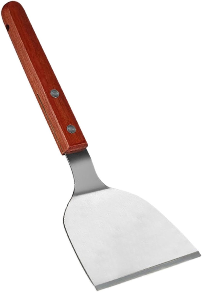 Pannenkoek Spatel - Crêpe Gereedschap - Keuken Gebruik - Afneembare Grip - 27x15 cm - Zilver