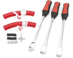 Bandenwisselset Motorfiets - Bandengereedschap Bandenlichters - Band Reparatie - Ergonomisch Handvat Roestvrij Staal - 3 Delig - Zilver