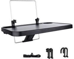 Stuurwiel Tafel - Autotafel Laptophouder - Werken en Eten - Opvouwbaar en Stabiel - 35.5 x 27.5 cm - Zwart