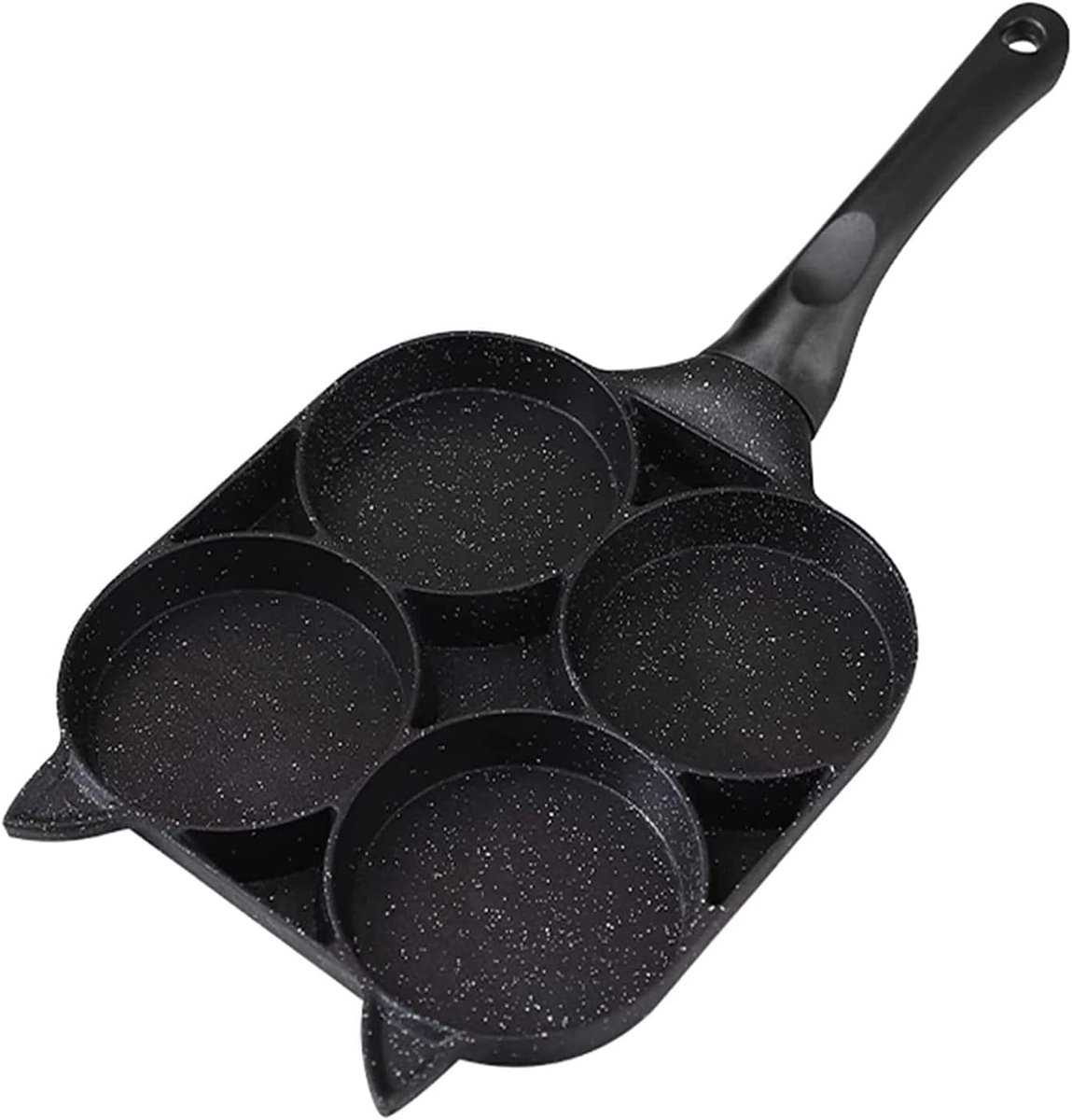 Pannenkoekenpan - Omeletpan Koekenpan - Ontbijt Maken - 4-Gaats Design - Verdikt - Zwart