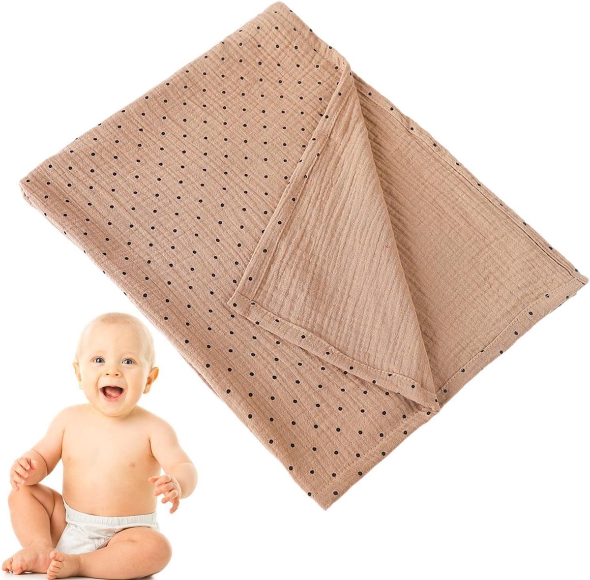 Mousseline Dekens Baby - Inbakerdoek Baby - Baby Comfort - Ademend Katoen - 80x65 cm - C