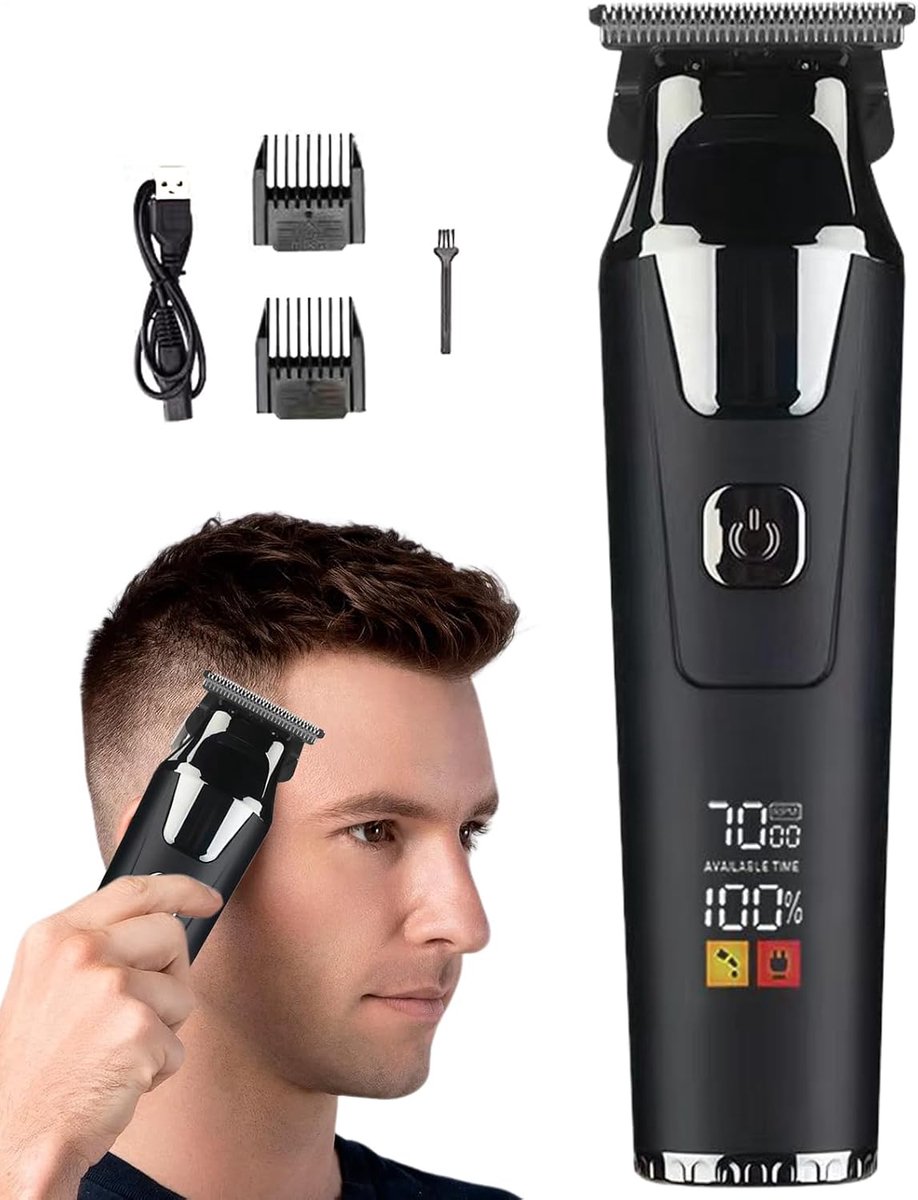 Haartrimmer Mannen - Elektrische Tondeuse - Persoonlijke Verzorging - Stille Motor - 10 cm Lengte - Zwart