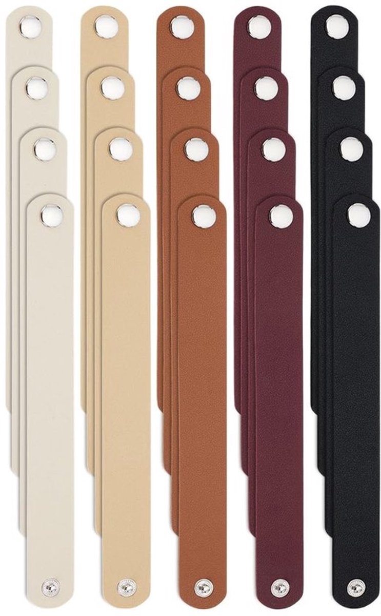 20 stukken PU-leer armbanden in verschillende kleuren voor